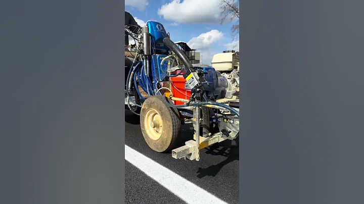 Perfectly straight lines, every time! 🎯 #asphaltmaintenance #linestriping #graco
