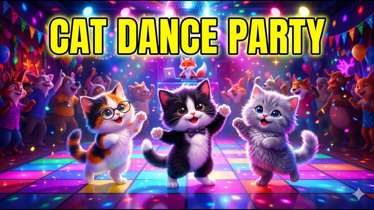 🐱 CAT DANCE PARTY 💃 25 Cute Cats Dancing in a Disco Club - YouTube