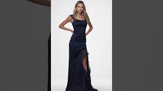 sherri hill satin chiffon ruffle prom dress 56228 Sherri Hill 56228 Lace-Up Back Ruffle Dress