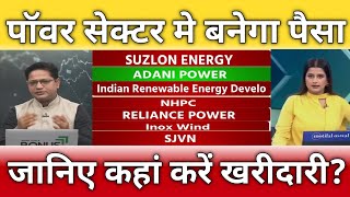 adani power, suzlon energy, r power, nhpc, sjvn, ireda, inox wind share latest news, anelysis 