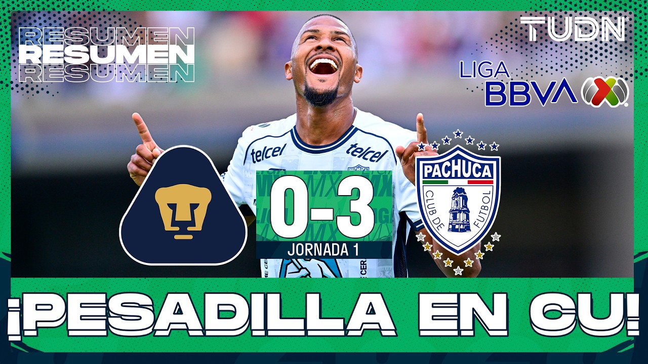 RESUMEN Y GOLES - Pumas vs Pachuca | Liga MX - J1 Apertura 2026 | TUDN