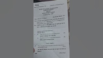 B.ED JAMMU UNIVERSITY II-SEM YOGA EDUCATION COURSE NO-207 (2025 PAPER)