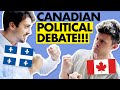 English Canadian debates politics with French Canadian