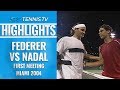 Federer vs nadal firstever match at miami 2004 highlights