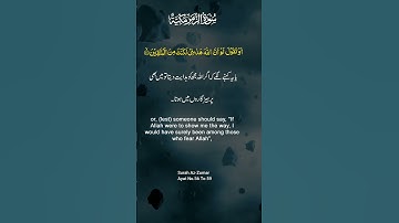 Surah Az Zumar | Surah 39 سورة الزمر Ayat 56 & 59 | English & Arabic Text