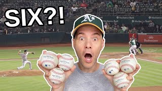 Snagging SIX FOUL BALLS during ONE MLB GAME -- World Record!!!