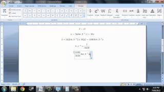 Units in equation editor.