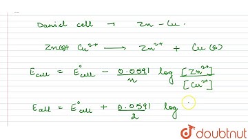 Write the Nernst equation for the cell reaction in the Daniel cell. How will the `E_