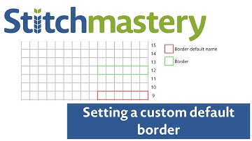 Setting a custom default border - Stitchmastery tutorial