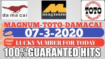 Toto 4d Magnum And Damacai 07 3 2020 Toto 4d 4d Toto 4d Lucky Number Today Youtube