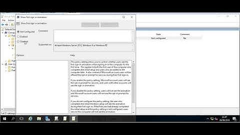 How to search GPO policy with filter option  Disable First Sign Animation