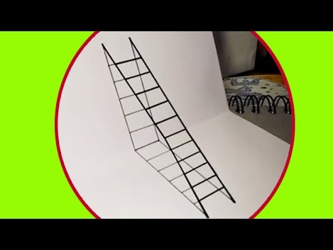 Easy 3D for Kids - How To Draw Simple 3D Ladder - Anamorphic illusion Trick Art on Paper