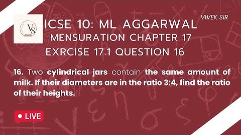 ICSE Class 10 | M.L. Aggarwal Mensuration | Exercise 17.1 Q16 | Solution by Vivek Sir