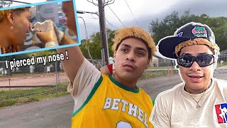 I got my nose pierced I was lit ! 💀 | Mini Vlog 👨🏼🎥 WE ARE MOTIVATED