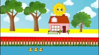 Background Animasi Pemandangan Bebek Berenang /No Copyrigth