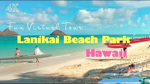 [4K] Heavenly Lanikai beach in Kailua Hawaii - Milky white sand and Turquoise blue water ラニカイビーチ ハワイ