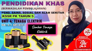 SP: 4.1.1 Sumber Tenaga Elektrik : KSSR Pend. Khas Tahun 5 (Pend. Sains, Sosial dan Alam Sekitar)