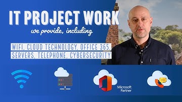 IT projects work we provide: WiFi & internet, servers, data back-up, security, 365 & cloud computing