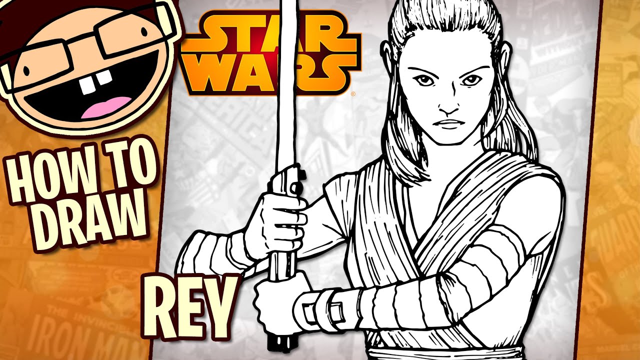 How to Draw REY (Star Wars) Drawing Tutorial - Draw it, Too!