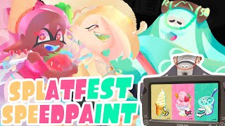 Splatoon Speedpaint - Vanilla/Strawberry/Mint Chip Splatfest
