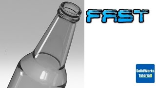 12- Fast version SolidWorks Tutorial # : beer bottle - 3D drawing