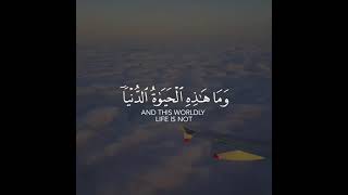 وَمَا هَٰذِهِ الْحَيَاةُ الدُّنْيَا إِلَّا لَهْوٌ وَلَعِبٌ ۚ وَإِنَّ الدَّارَ الْآخِرَةَ لَهِيَ الْح