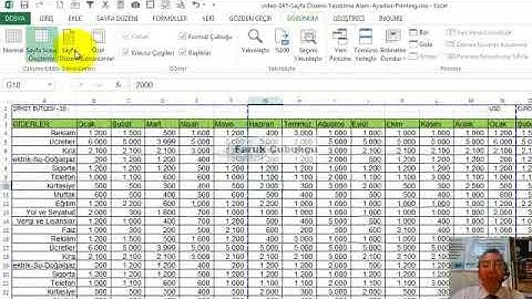Excelde Sayfa Düzeni ve Yazdırma (Print) Ayarları