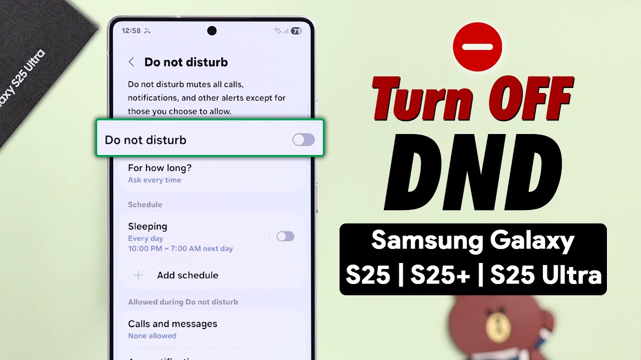 How to Turn OFF Do Not Disturb Mode Samsung Galaxy S25 Ultra! [DND Mode]