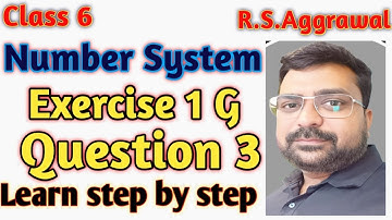 Class 6 Maths | New RS Aggarwal | Chapter 1: Number System | Exercise 1G | Roman Numerals।Question 3
