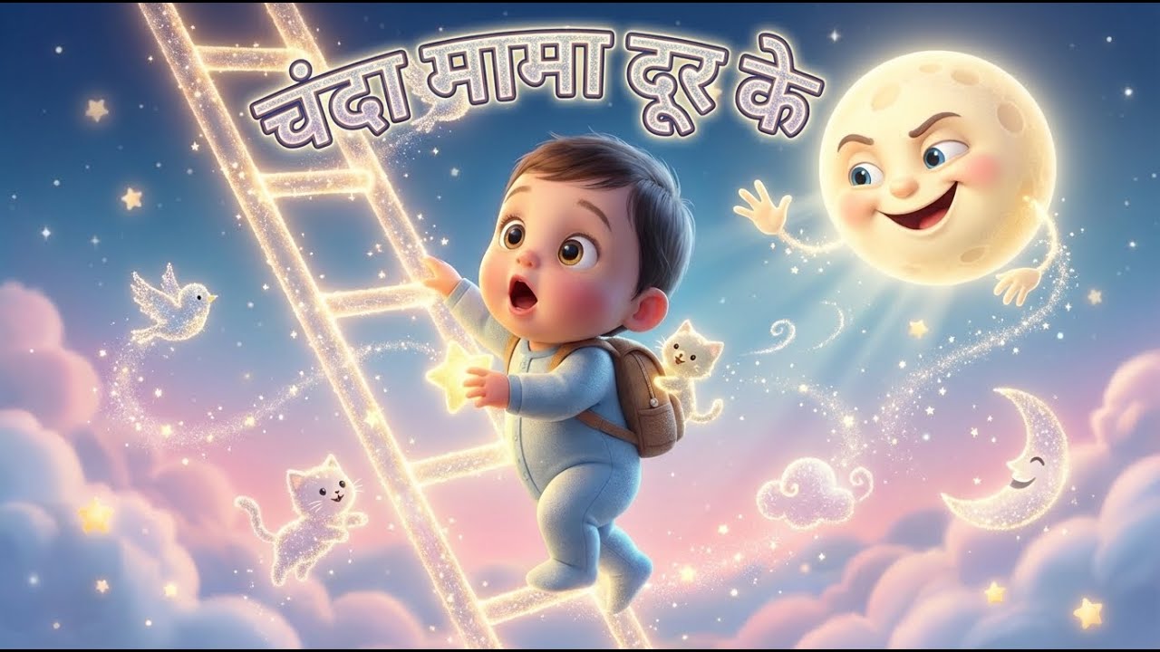 Most Loved Hindi Rhymes | चंदा मामा दूर के | Chanda Mama Dur ke | Magical Bedtime Rhyme for Kids