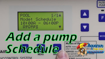 How To Program A Pump Schedule On An EasyTouch