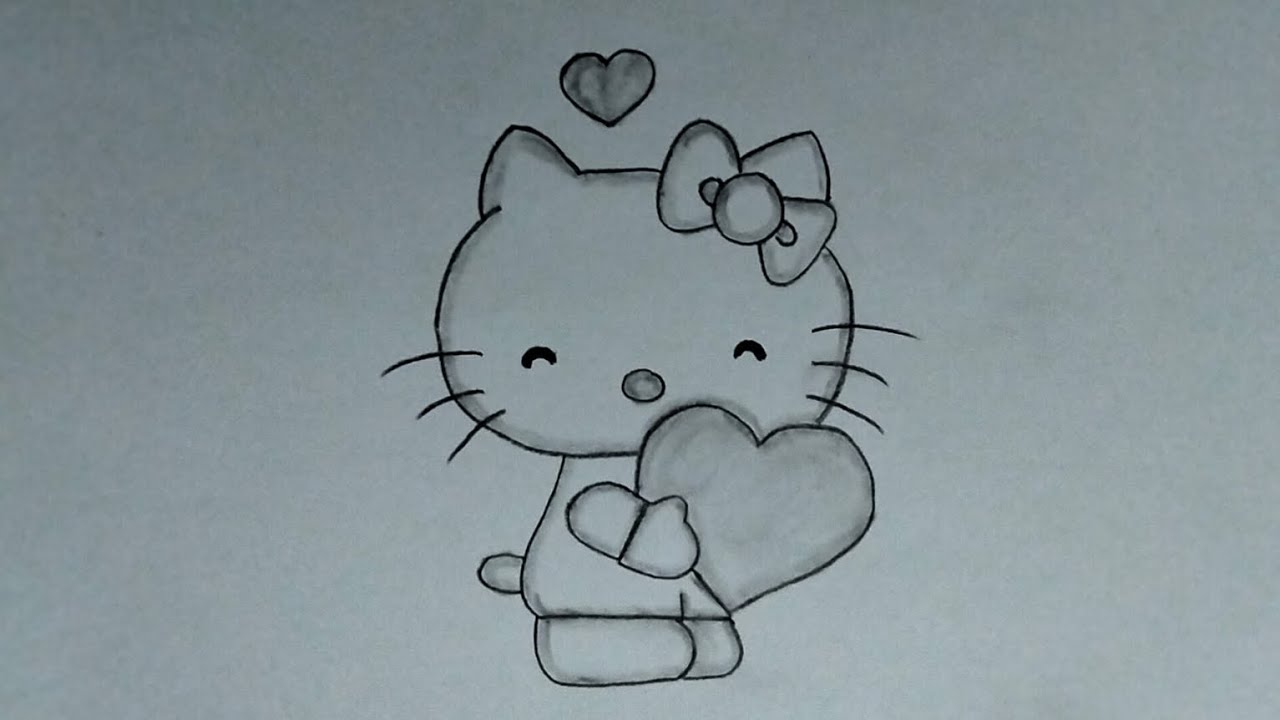 How to draw a Hello Kitty with Heart || Easy drawing ideas for ...