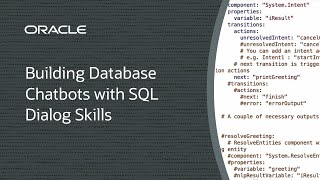 Building Database Chatbots with SQL Dialog Skills