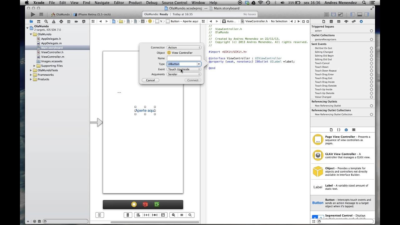 Ligando a View ao Controller no Xcode - YouTube