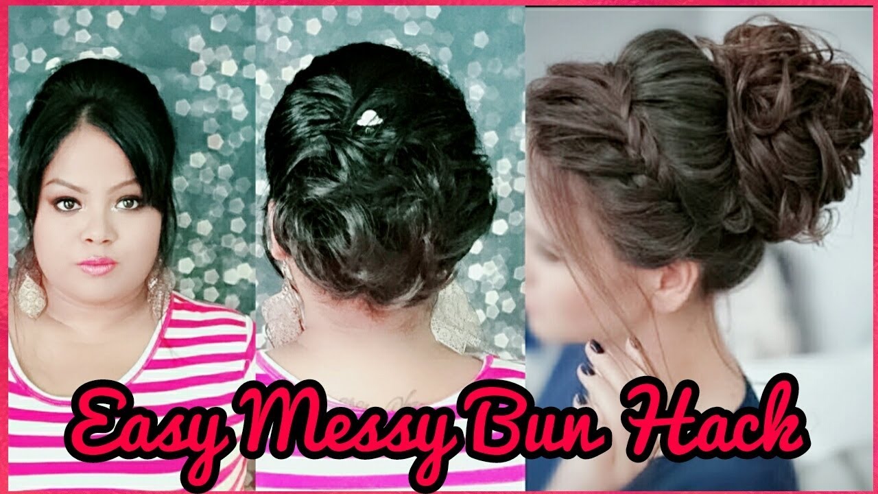 Easy Messy Bun Hairstyles in just 1 minute | Messy Bun Hack | Artificial  Bun Hairstyle - YouTube