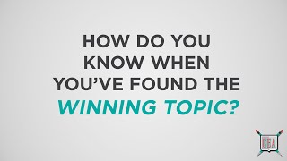 How do You Know When You've Found THE Winning Topic? [TAKE THE TEST]