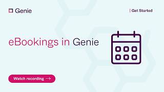 eBookings in Genie eBookings in Genie