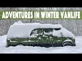 Getting my Van Stuck in DEEP SNOW || WINTER VANLIFE IN CANADA