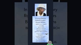 Robertha Rodgers Browne Williams | Funeral Announcement #obituariessvg