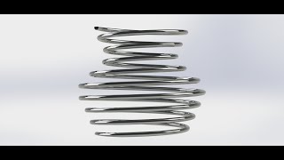 Solidworks Tutorial for creating a Helix with variable conicity.