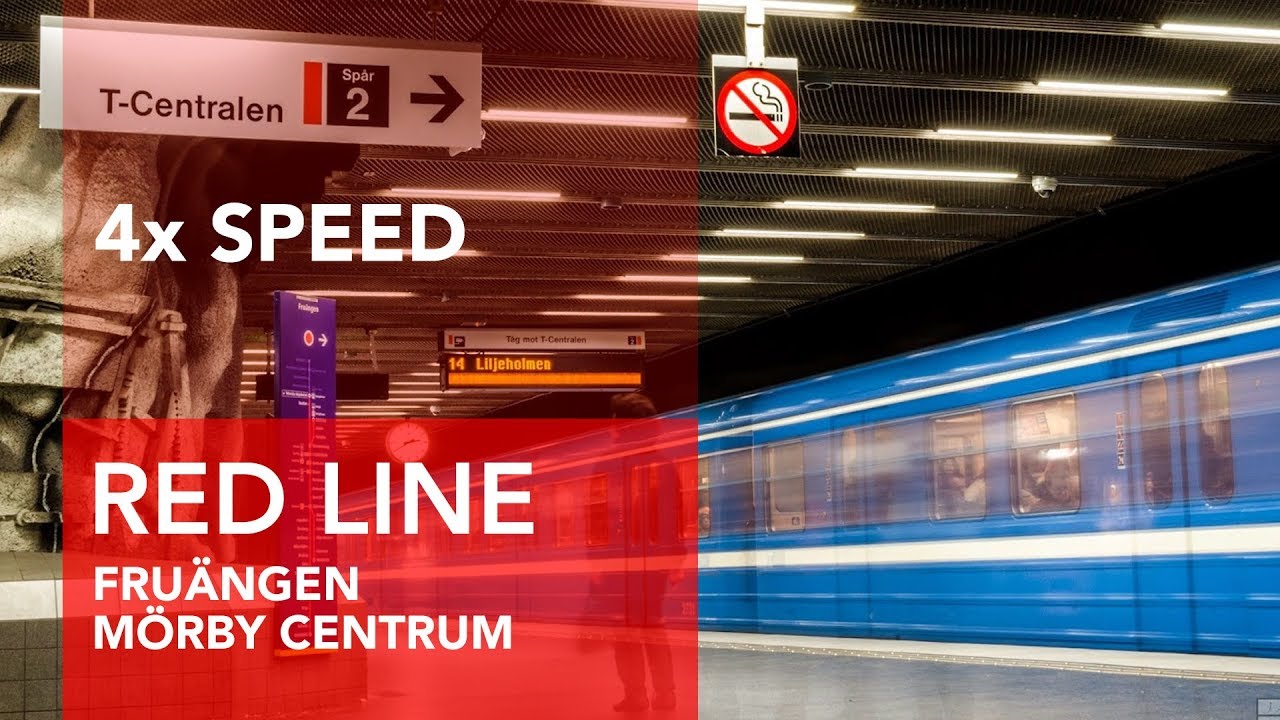Stockholm Subway Red Line: Fruängen - Mörby Centrum /4x Speed