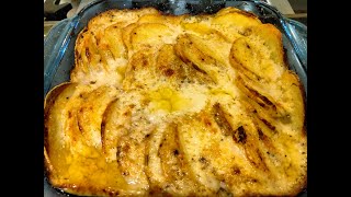 Potato Au Gratin. Best homemade cheesy, creamy Potato Au Gratin recipe I've ever had.
