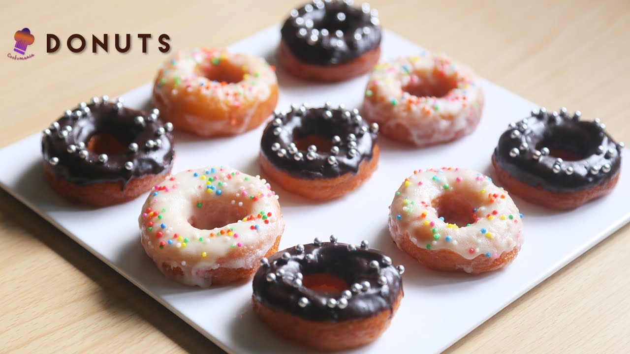 Donuts Mini Donuts Recipe with Chocolate Glaze and Sugar Glaze YouTube