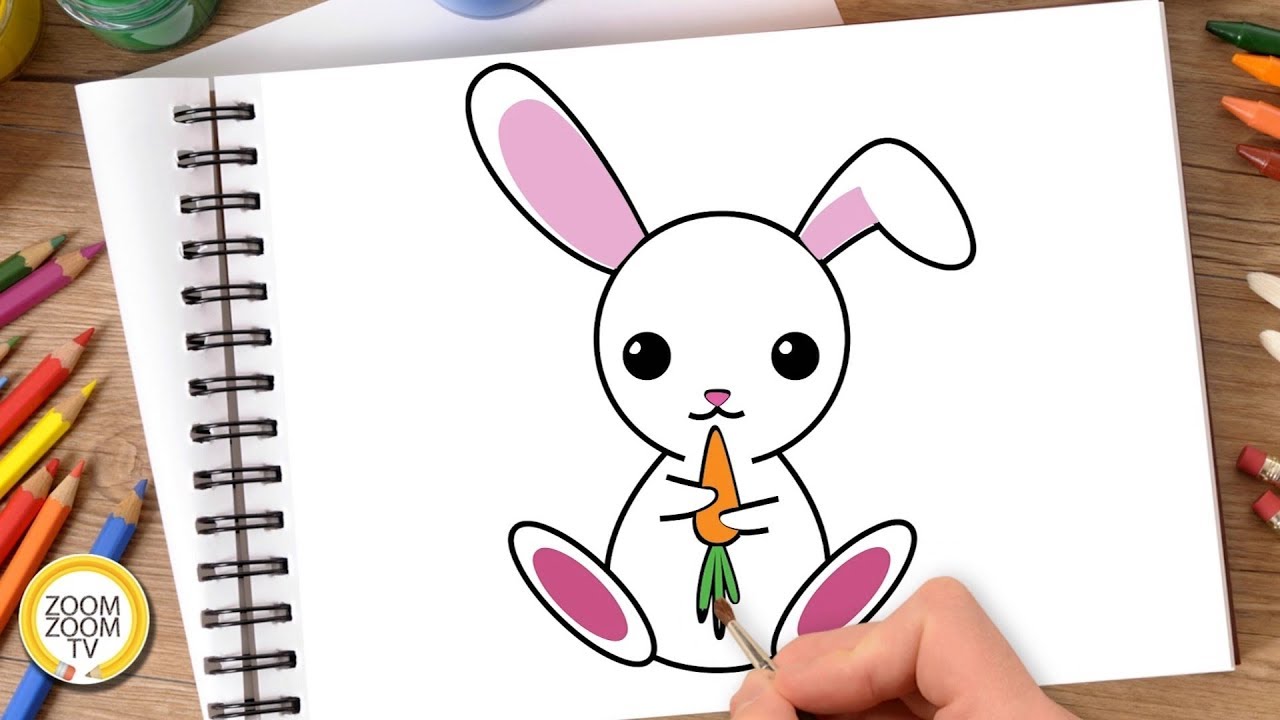 Hướng Dẫn Cách Vẽ Con Thỏ, Tô Màu Con Thỏ - How To Draw A Bunny Rabbit -  Youtube