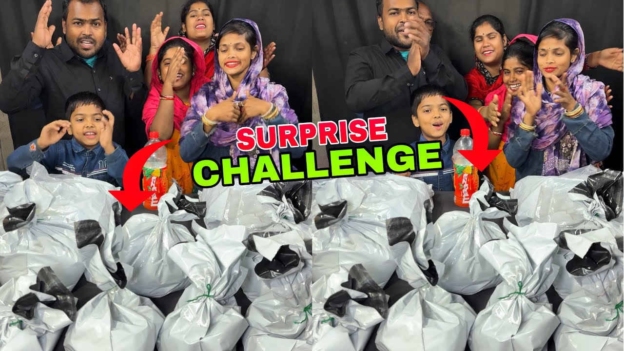 Surprise Packaging Gift Challenge With Family #funny #challenge #viral