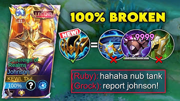 NEW JOHNSON BEST TANKY BUILD IS 100% BROKEN!! (You must know this trick) - MLBB