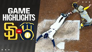 Padres vs. Brewers Game Highlights (4/17/24) | MLB Highlights