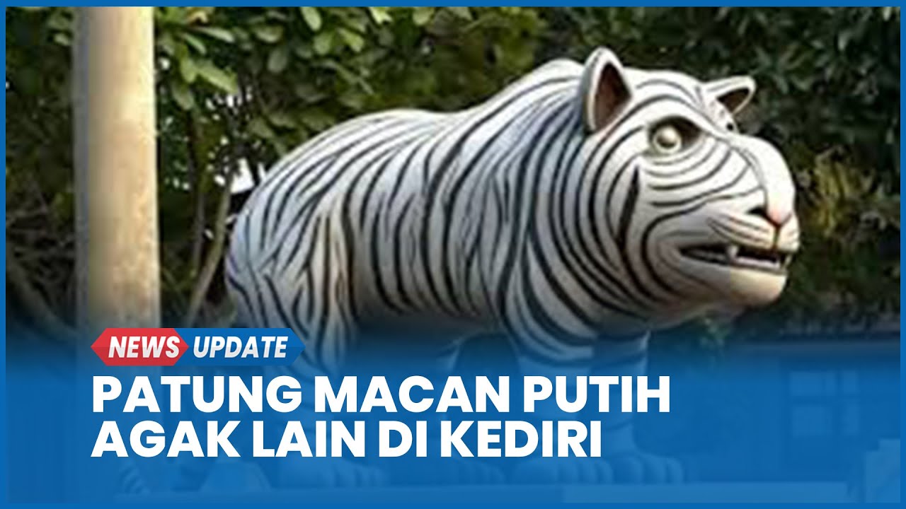 Viral Patung Macan Putih di Kediri Punya Bentuk Agak Lain