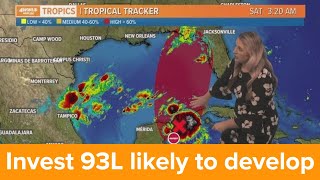 Saturday 7AM tropical update: Invest 93L likely to develop in Gulf of Mexico