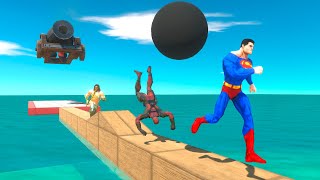 Superheroes Run Away from a Cannonball  Animal Revolt Battle Simulator